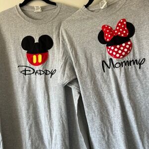 Set of Disney‎ Inspired Mom and Dad Grey T-shirts